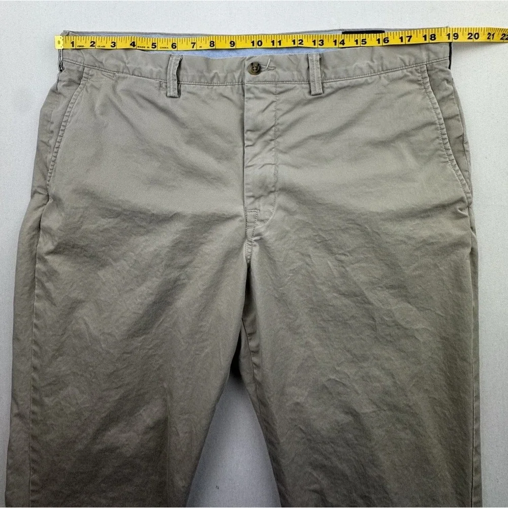 Polo Ralph Lauren Chino Pants Sz 38x30 Beige Flat Front‎ Stretch Straight Fit